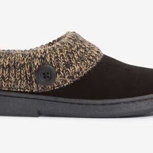 Clarks Women's Brown Knit-Trim Faux-Fur Slipper Clogs